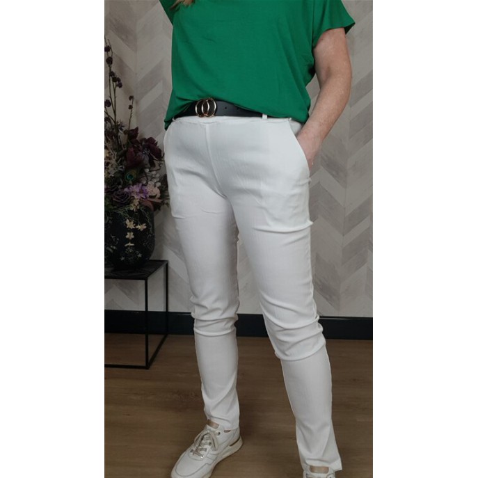 S Broek 7/8 riem - Wit